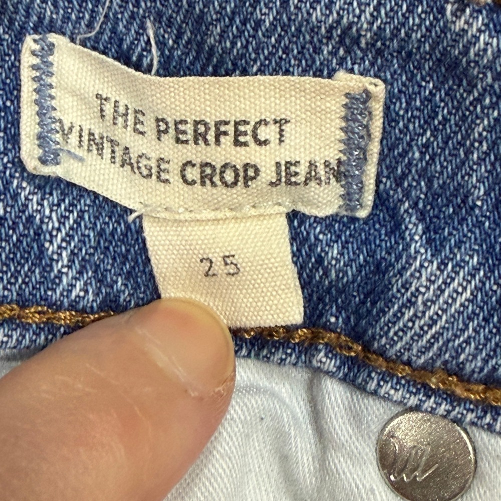 Madewell Jeans Womens 25 Light Blue The Perfect Vintage Crop Distressed 8589 - Picture 6 of 10
